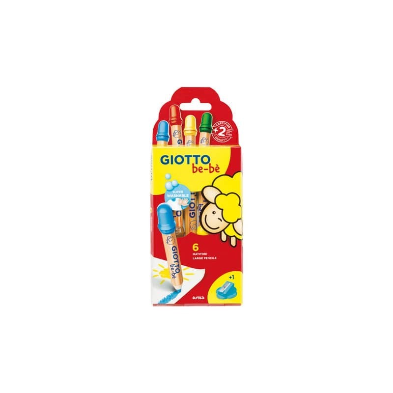 Matitoni in colori assortiti + appuntamatitone - conf. 6 pezzi Giotto Bebè assortiti - F477600
