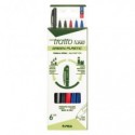 Penna a sfera Tratto 1 Green Plastic - conf. 6 pezzi in 3 colori assortiti - F04010000