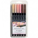 Pennarelli AQUA BRUSH DUO Set 6 pennarelli confezione appendibile Lyra colori skin tones - L6521062