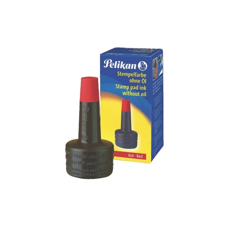 Inchiostro per timbri senza olio Pelikan flacone 28 ml rosso 100436065