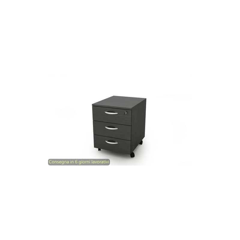 Cassettiera a 3 cassetti su ruote 17020 41x50xH.52,2 cm Artexport nero venato frassino - 17020/88/3T