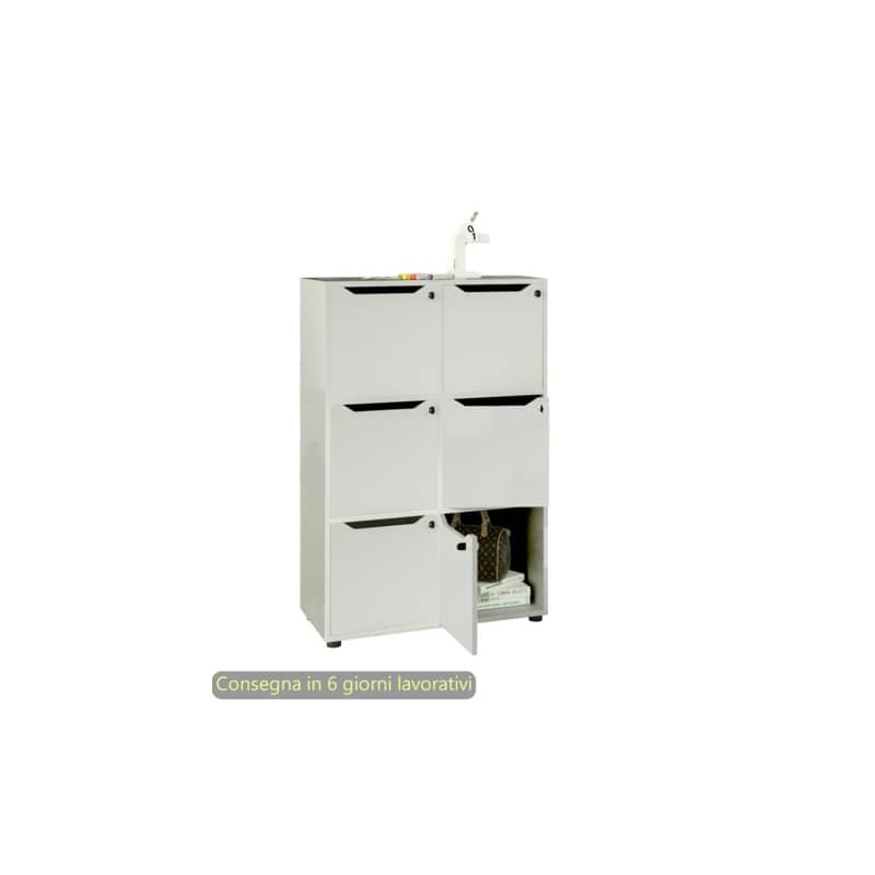 Contenitore 6 caselle a giorno Maximail 80x40xH.121,6 cm Artexport grigio alluminio - 6MaxM/5