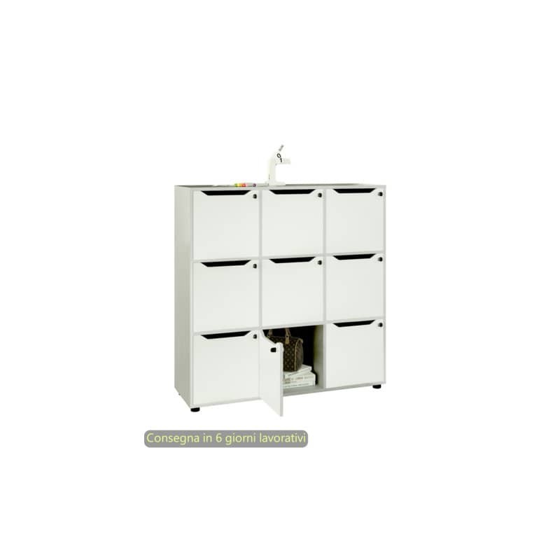 Contenitore 9 caselle a giorno Maximail 119x40xH.121,6 cm Artexport grigio alluminio - 9MaxM/5