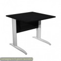Scrivania piano nero venato frassino 80x80xH.72 cm gamba a L metallo grigio alluminio Presto Artexport - 001K2/8/AA