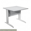 Scrivania piano grigio 80x80xH.72 cm gamba a L in metallo grigio alluminio linea Presto Artexport - 001K2/9/AA