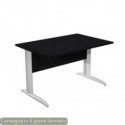 Scrivania piano nero venato frassino 120x80xH.72 cm gamba a L metallo grigio alluminio Presto Artexport - 004K2/8/AA