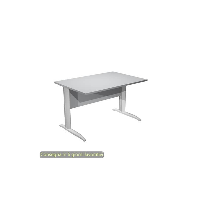 Scrivania piano grigio 120x80xH.72 cm gamba a L in metallo grigio alluminio linea Presto Artexport - 004K2/9/AA