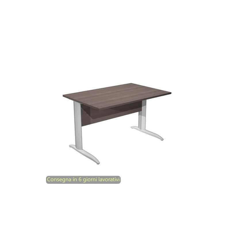 Scrivania piano frassino toscano 120x80xH.72 cm gamba a L metallo grigio alluminio Presto Artexport - 004K2/F/AA