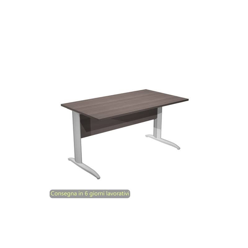 Scrivania piano frassino toscano 140x80xH.72 cm gamba a L metallo grigio alluminio Presto Artexport - 002K2/F/AA