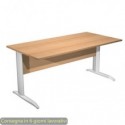 Scrivania piano faggio 160x80xH.72 cm gamba a L in metallo grigio alluminio linea Presto Artexport - 003K2/6/AA