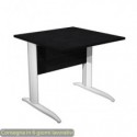 Scrivania piano nero venato frassino 80x80xH.72 cm gamba a L in metallo bianco opaco Presto Artexport 001K2/8/AN