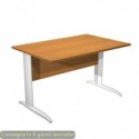 Scrivania piano noce chiaro 120x80xH.72 cm gamba a L in metallo bianco opaco linea Presto Artexport - 004K2/4/AN