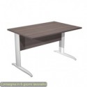 Scrivania piano frassino toscano 120x80xH.72 cm gamba a L in metallo bianco opaco Presto Artexport 004K2/F/AN