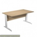 Scrivania piano rovere 140x80xH.72 cm gamba a L in metallo bianco opaco linea Presto Artexport - 002K2/C/AN