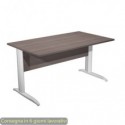 Scrivania piano frassino toscano 140x80xH.72 cm gamba a L in metallo bianco opaco Presto Artexport 002K2/F/AN