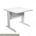 Scrivania piano bianco 80x80xH.72 cm gamba a L in metallo effetto cromato linea Presto Artexport - 001K2/3/AR