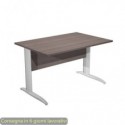 Scrivania piano frassino toscano 120x80xH.72 cm gamba a L in metallo effetto cromato Presto - 004K2/F/AR