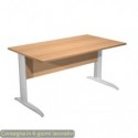 Scrivania piano faggio 140x80xH.72 cm gamba a L in metallo effetto cromato linea Presto Artexport - 002K2/6/AR