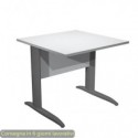 Scrivania piano grigio 80x80xH.72 cm gamba a L in metallo antracite opaco linea Presto Artexport - 001K2/9/AF