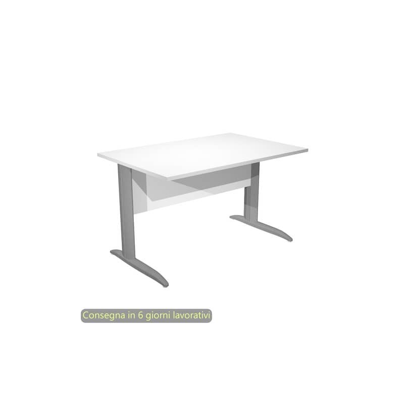 Scrivania piano bianco 120x80xH.72 cm gamba a L in metallo antracite opaco linea Presto Artexport - 004K2/3/AF
