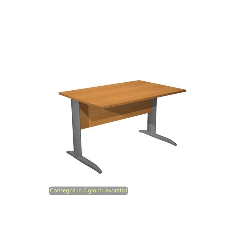 Scrivania piano noce chiaro 120x80xH.72 cm gamba a L in metallo antracite opaco linea Presto Artexport - 004K2/4/AF