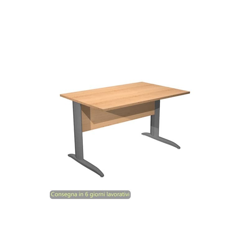 Scrivania piano faggio 120x80xH.72 cm gamba a L in metallo antracite opaco linea Presto Artexport - 004K2/6/AF