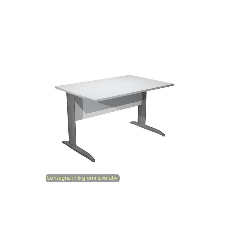 Scrivania piano grigio 120x80xH.72 cm gamba a L in metallo antracite opaco linea Presto Artexport - 004K2/9/AF