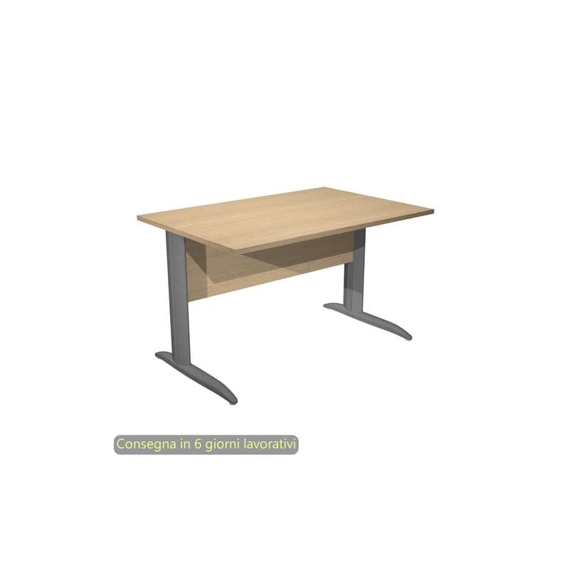 Scrivania piano rovere 120x80xH.72 cm gamba a L in metallo antracite opaco linea Presto Artexport - 004K2/C/AF
