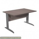 Scrivania piano frassino toscano 120x80xH.72 cm gamba a L in metallo antracite opaco Presto - 004K2/F/AF