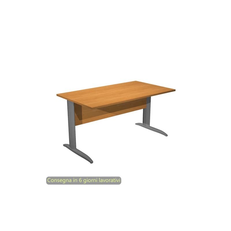 Scrivania piano noce chiaro 140x80xH.72 cm gamba a L in metallo antracite opaco linea Presto Artexport - 002K2/4/AF