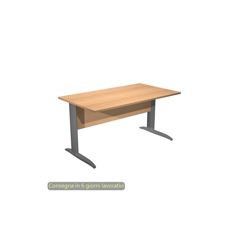 Scrivania piano faggio 140x80xH.72 cm gamba a L in metallo antracite opaco linea Presto Artexport - 002K2/6/AF