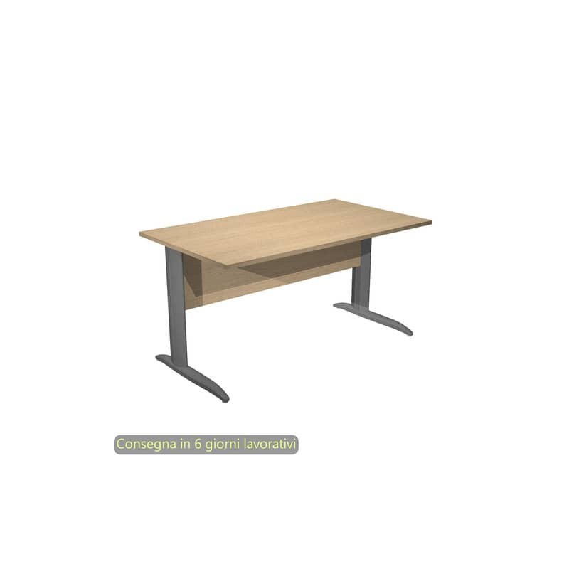 Scrivania piano rovere 140x80xH.72 cm gamba a L in metallo antracite opaco linea Presto Artexport - 002K2/C/AF