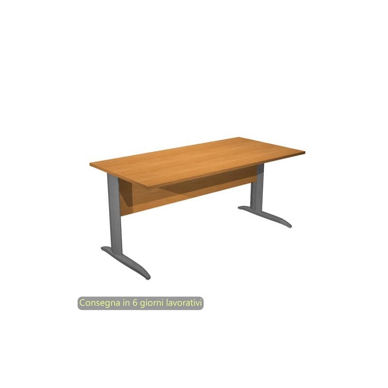 Scrivania piano noce chiaro 160x80xH.72 cm gamba a L in metallo antracite opaco linea Presto Artexport - 003K2/4/AF