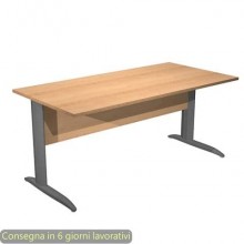 Scrivania piano faggio 160x80xH.72 cm gamba a L in metallo antracite opaco linea Presto Artexport - 003K2/6/AF