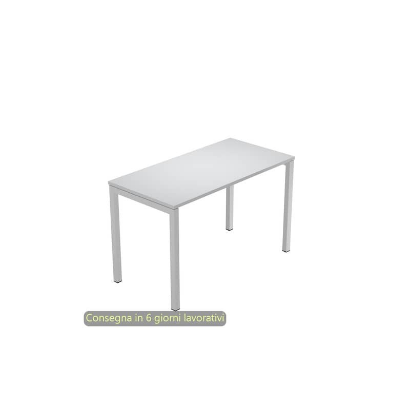 Scrivania piano grigio 120x60xH.72,5 cm gamba a ponte in metallo grigio linea Presto Venere Plus Artexport - 654/9