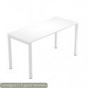 Scrivania piano bianco 140x60xH.72,5 cm gamba a ponte in metallo grigio linea Presto Venere Plus Artexport - 652/3