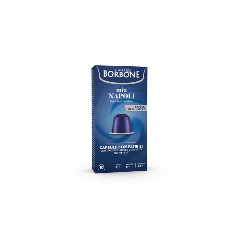 Capsule compatibili Respresso alluminio 100 pz Caffe Borbone qualità Mia Napoli REBMIANAPOLI10X10N