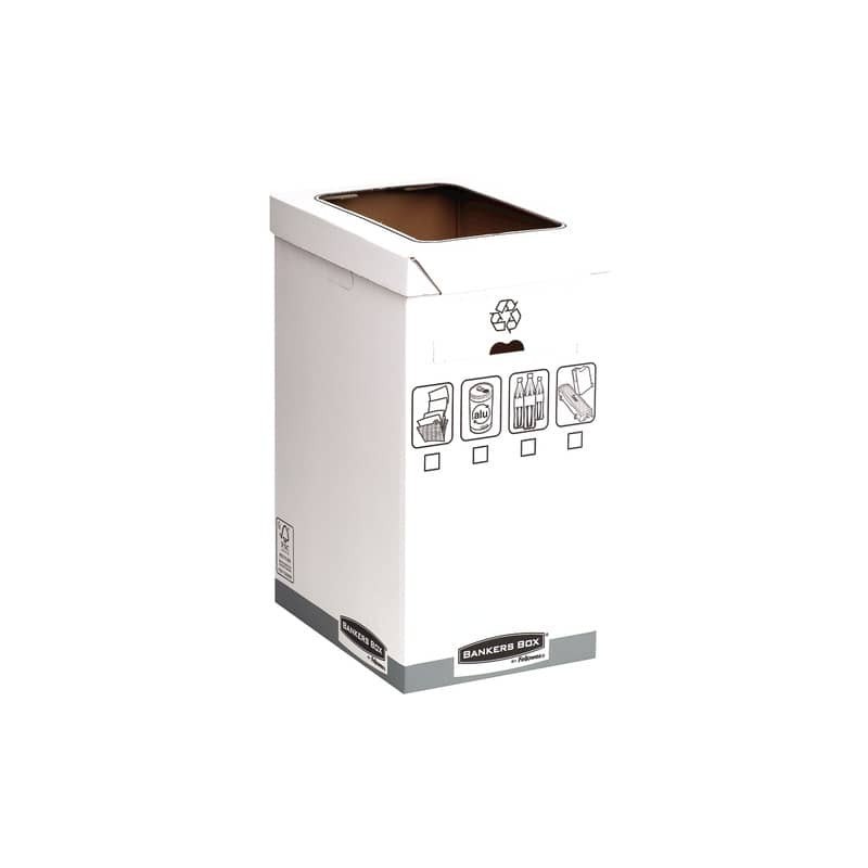 Cestino per rifiuti System in cartone certificato FSC - 55-90 L Fellowes blu e bianco - 0193201