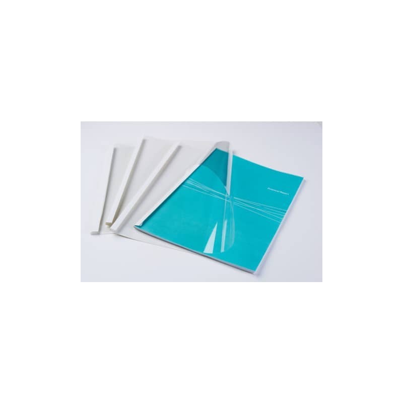 Termocopertina trasparente A4 per rilegatura termica in PVC - 150 gr/mq - Fellowes dorso 8 mm - conf. 100 pezzi