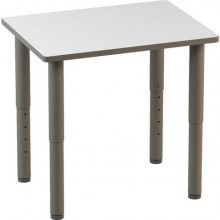 Tavolo rettangolare elevabile con gambe telescopiche e bordi arrotondati grigio/bianco Motris 80x60 cm -