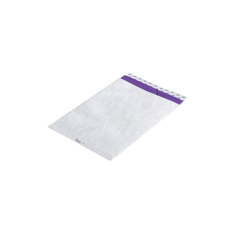 Buste a sacco piatte con strip bianche 305x394 mm - Tyvek formato E4 - conf. 500 pz - 11786