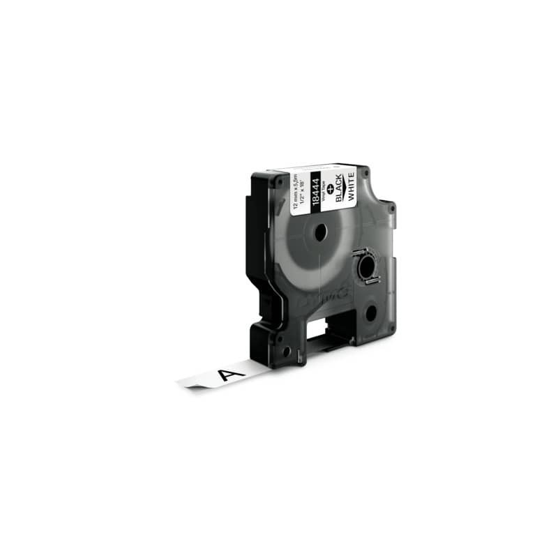 Nastro in vinile per etichettatrice Rhino - colore nero/bianco Dymo 12 mm x 5,5 mt - 18444