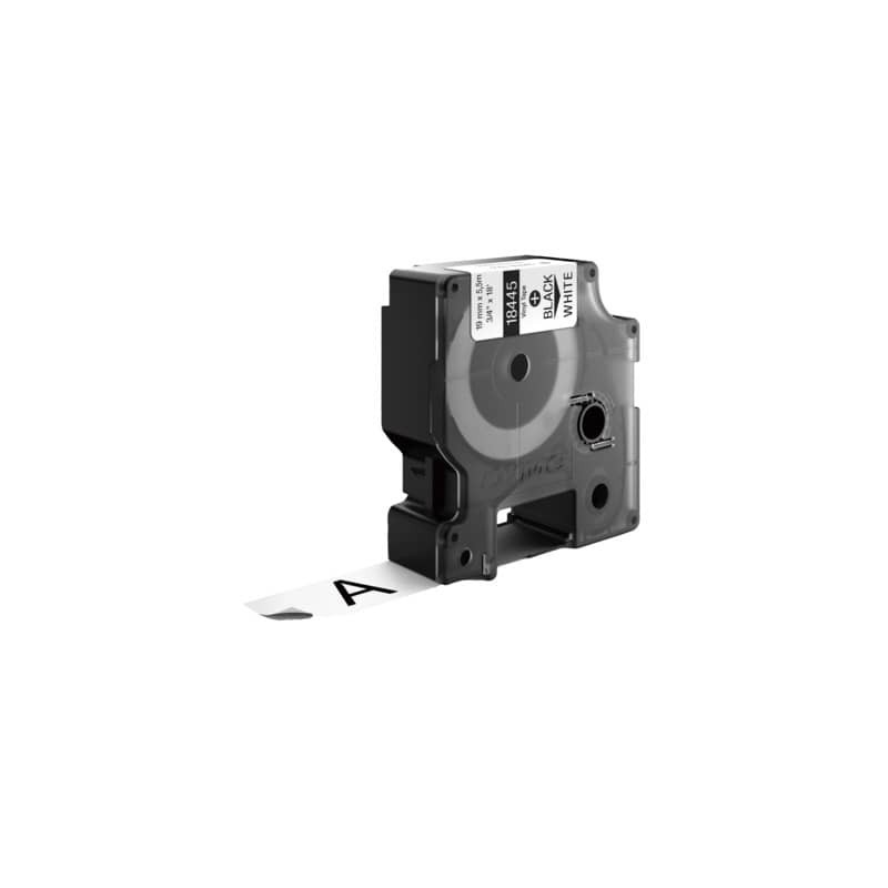 Nastro in vinile per etichettatrice Rhino - colore nero/bianco Dymo 19 mm x 5,5 mt - 18445