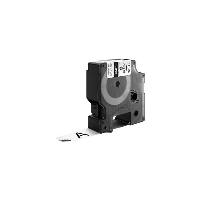 Nastro in Nylon per etichettatrice Rhino colore nero/bianco Dymo 19 mm x 3,5 mt 18489