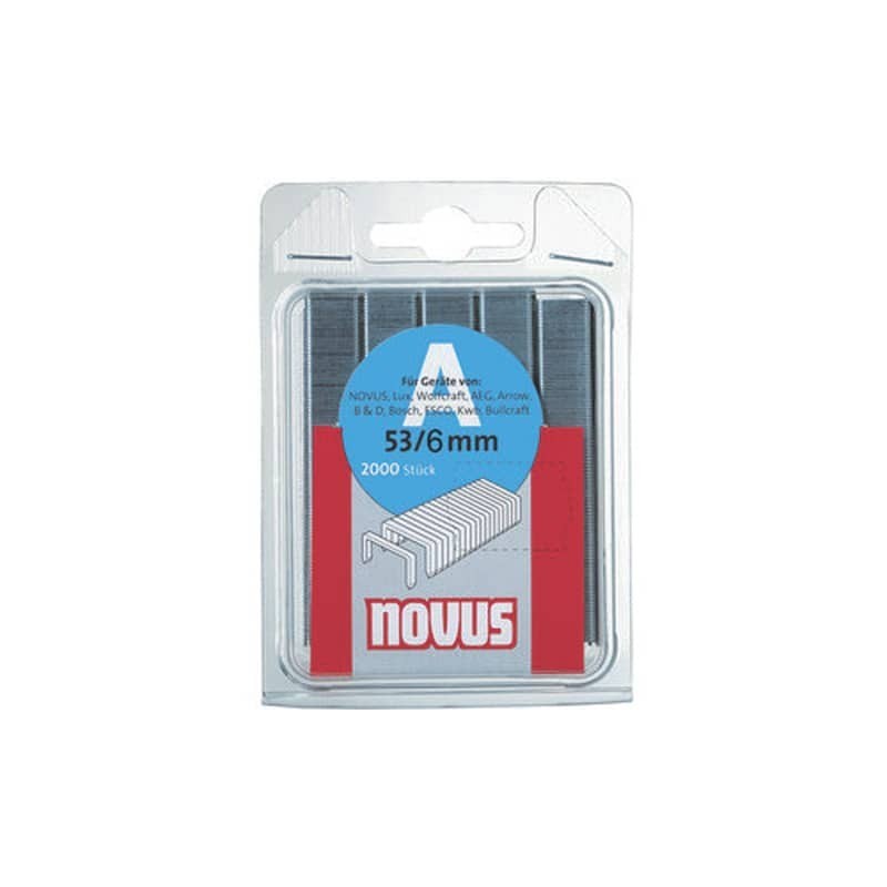 Punti per fissatrice tipo A 53/6 Novus silver - conf. 1800 pz - H205306