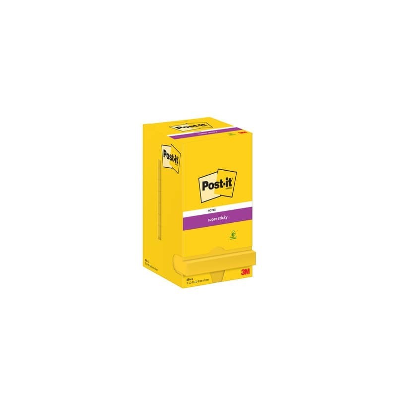 Foglietti riposizionabili Super Sticky Notes Post-it® giallo oro - 76x76 mm 12 blocchetti da 90 ff - 654-S
