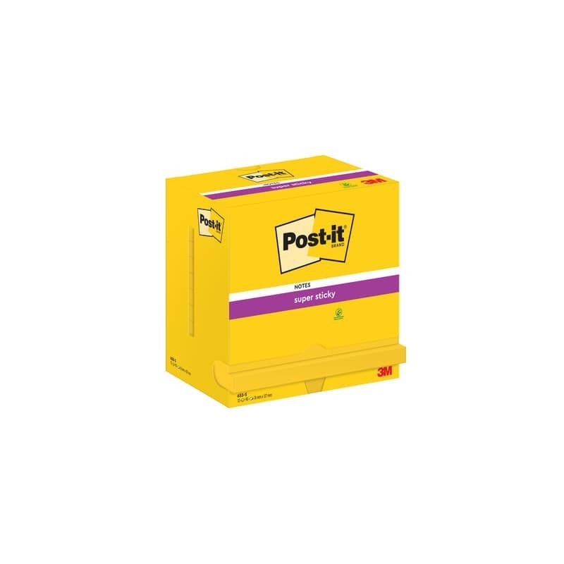Foglietti riposizionabili Super Sticky Notes Post-it®Giallo oro 76x127 mm - 12 blocchetti da 90 ff - 655-S