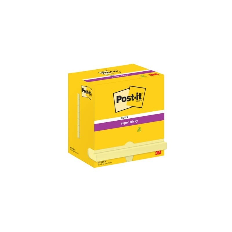 Foglietti riposizionabili Super Sticky Notes Post-it® Giallo Canary 76x127 mm - 12 blocchetti da 90 ff - 655-12SSCY