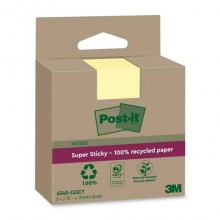Foglietti riposizionabili Post-it® Super Sticky carta riciclata al 100% 76x76 mm Giallo Canary - 3 blocchetti da 70 ff