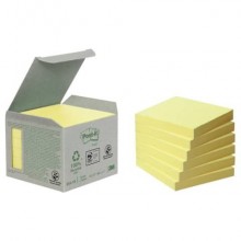 Foglietti riposizionabili Post-it® Notes carta riciclata Giallo Canary™ - 76x76 mm - 6 blocchetti da 100 ff - 654-1B